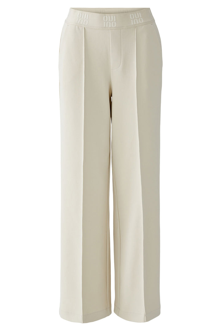 Oui 91737 Offwhite Wide Leg Pull-On Trousers 1136 - Olivia Grace Fashion