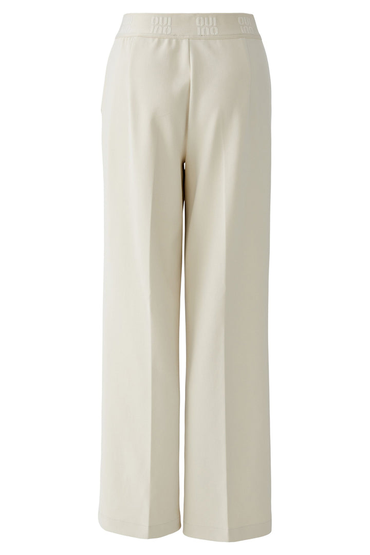 Oui 91737 Offwhite Wide Leg Pull-On Trousers 1136 - Olivia Grace Fashion