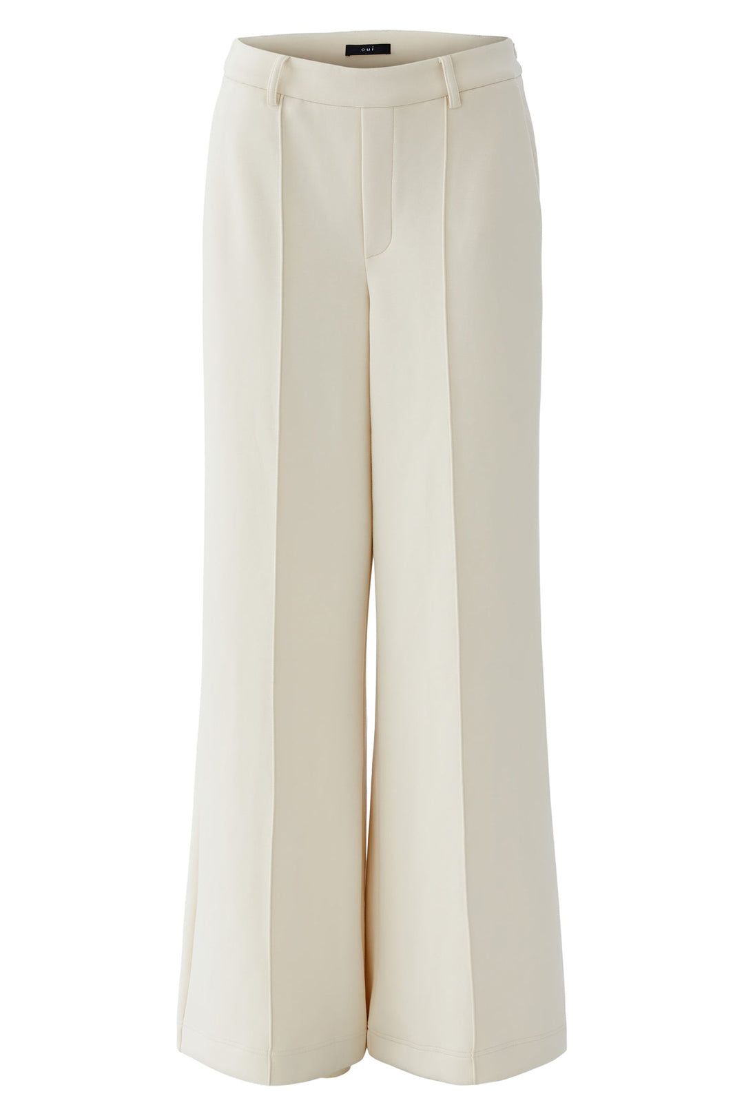 Oui 91771 Whitecap Cream Wide Leg Trousers 1088