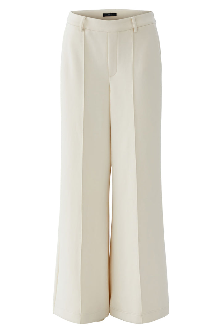 Oui 91771 Whitecap Cream Wide Leg Trousers 1088