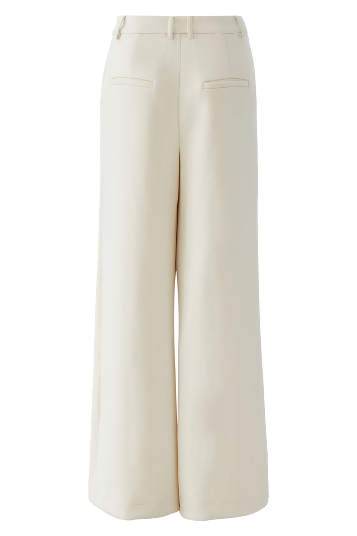 Oui 91771 Whitecap Cream Wide Leg Trousers 1088