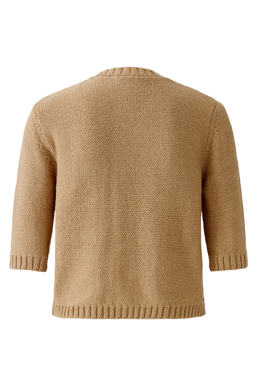 Beige knitted sweater on a white background