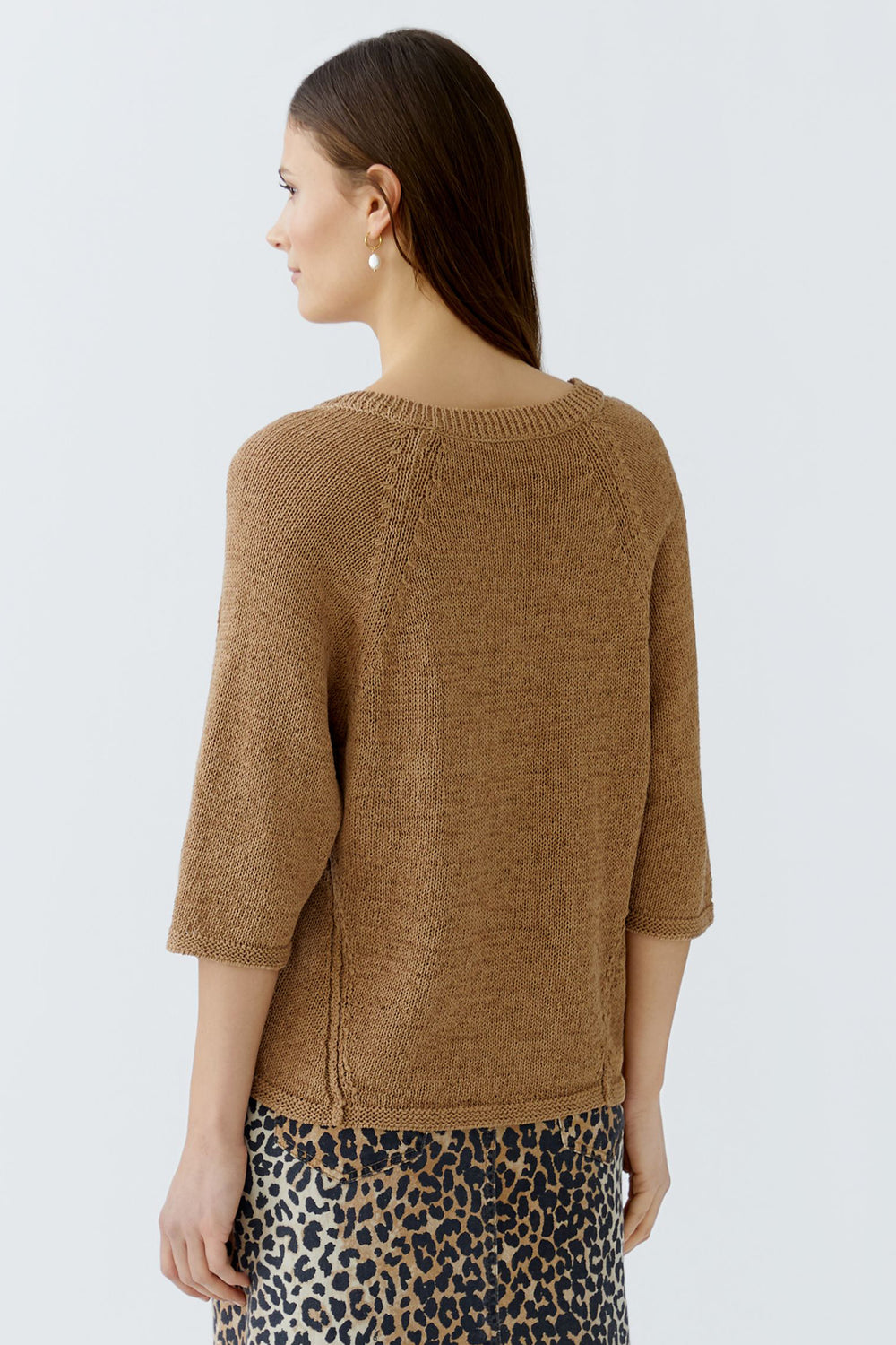 Oui 93703 Tan Jumper V-Neck Aurora 7578 - Olivia Grace Fashion