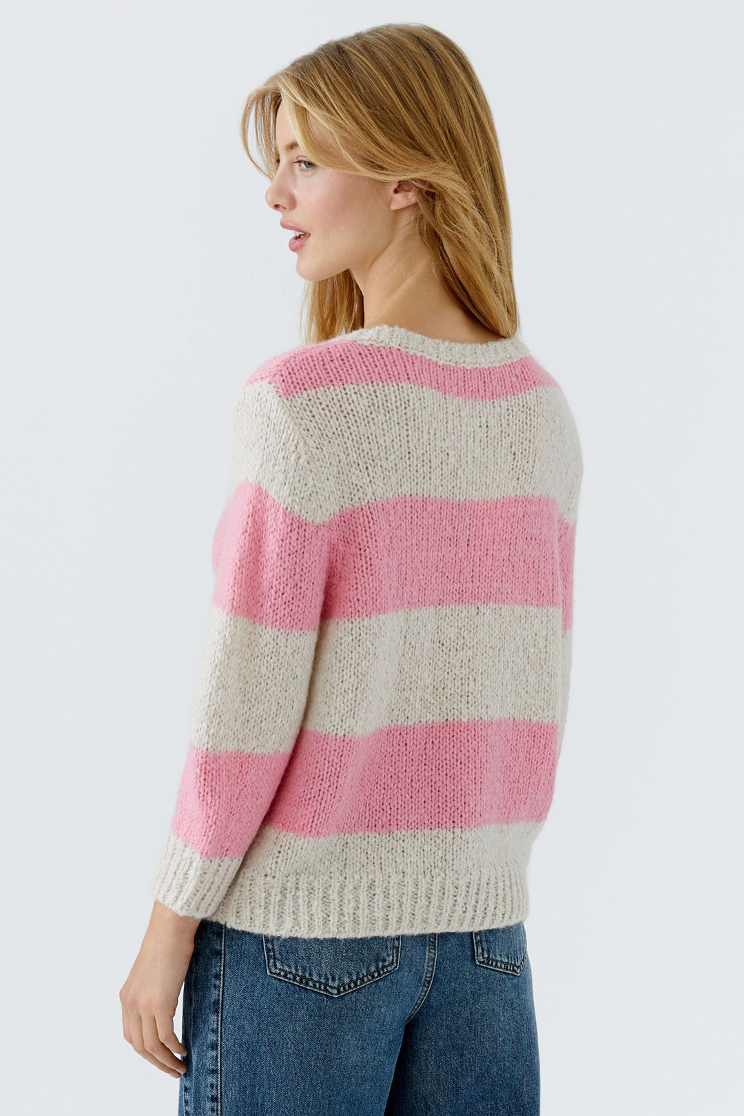 Oui 94307 Esmy Light Stone Red Stripe Jumper 0703