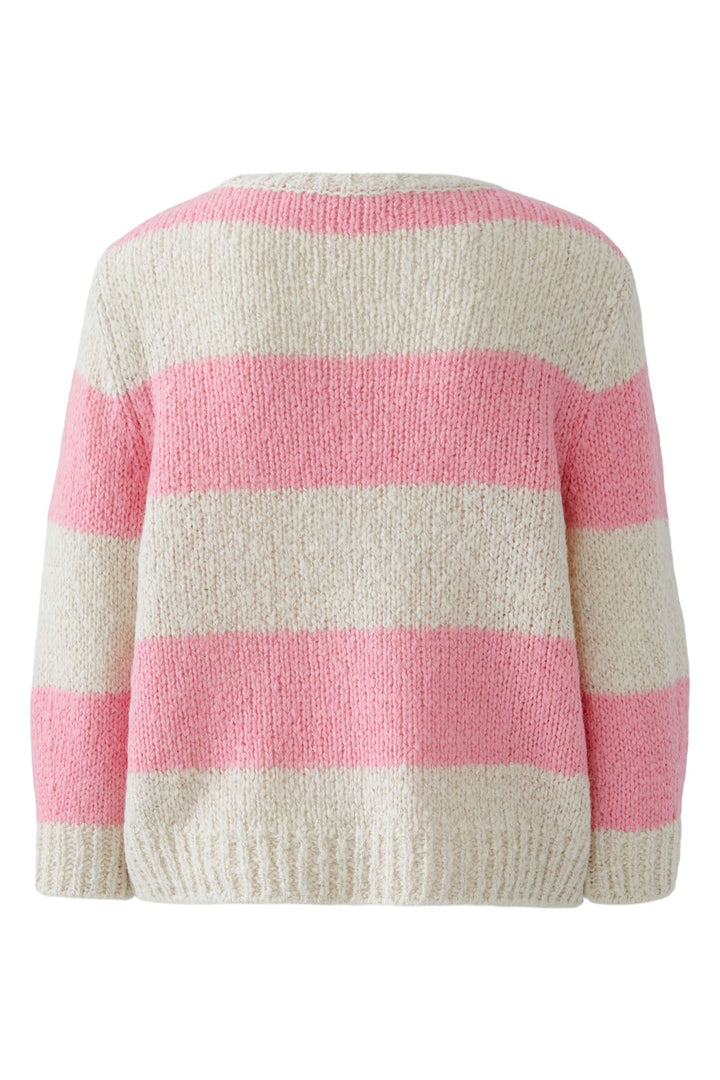 Oui 94307 Esmy Light Stone Red Stripe Jumper 0703