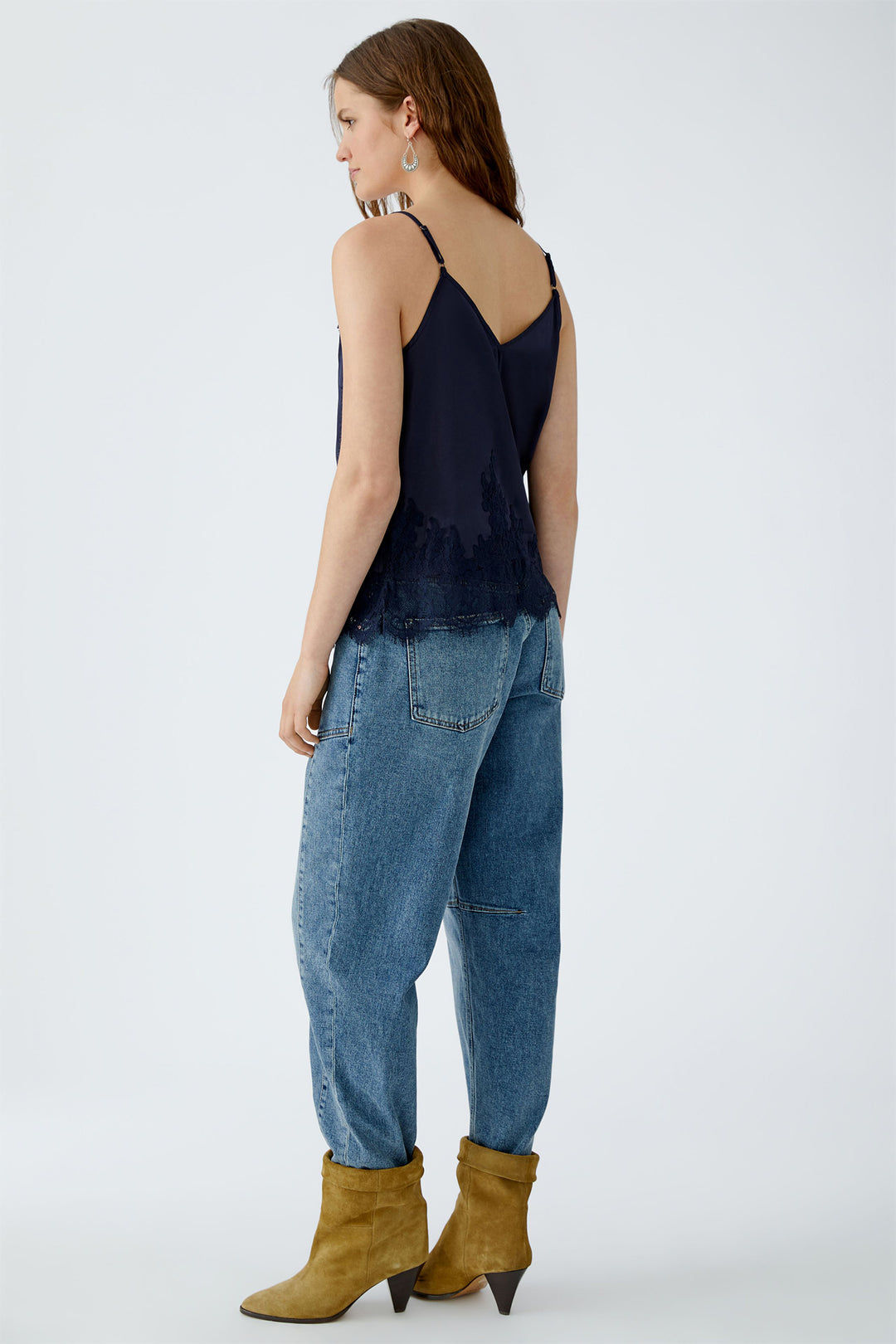 Oui 94325 Lace Camisole Top Dark Blue 5742 - Olivia Grace Fashion