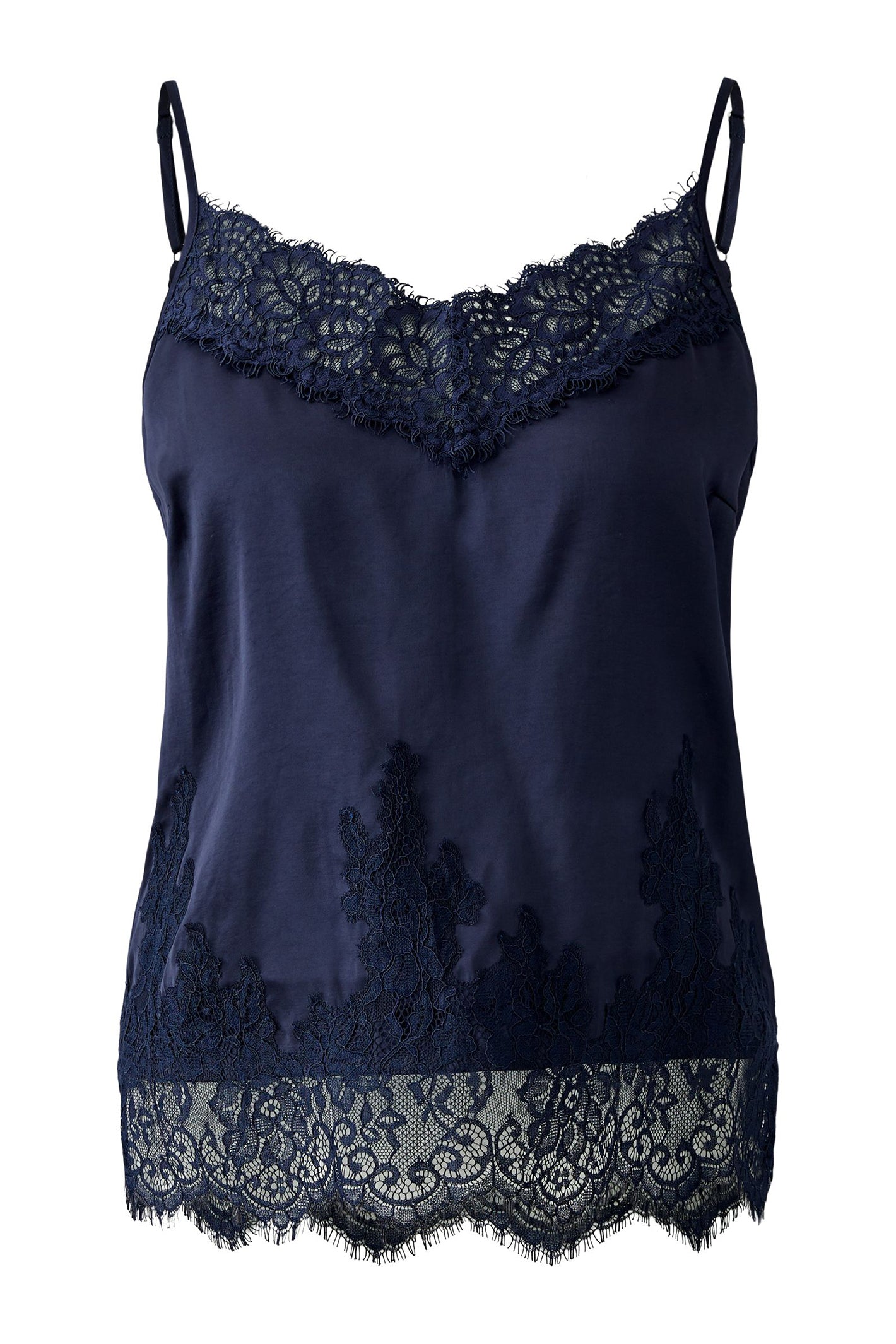 Oui 94325 Lace Camisole Top Dark Blue 5742 – Olivia Grace Fashion