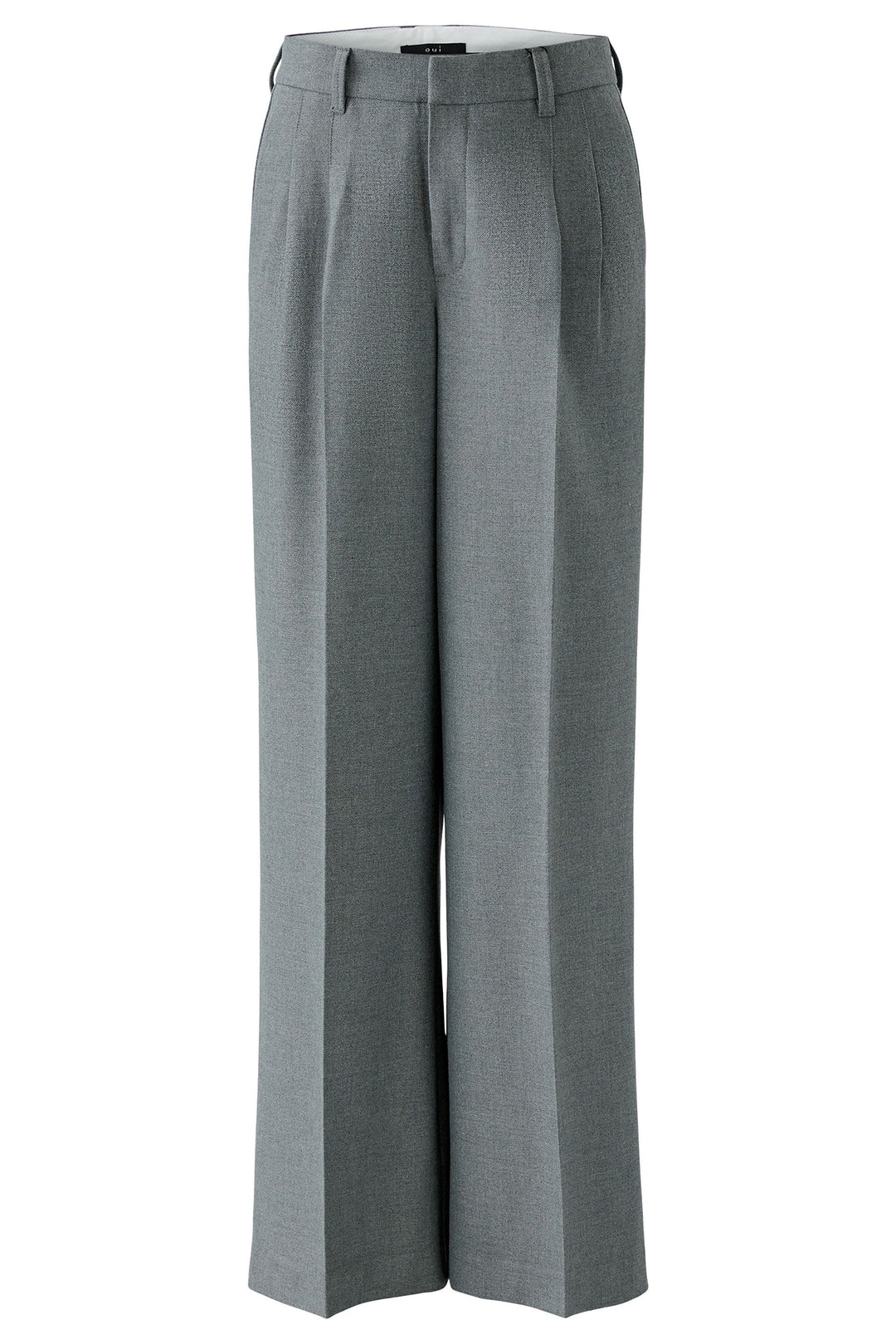 Oui 95949 Grey Pleated Wide Leg Trousers 9517