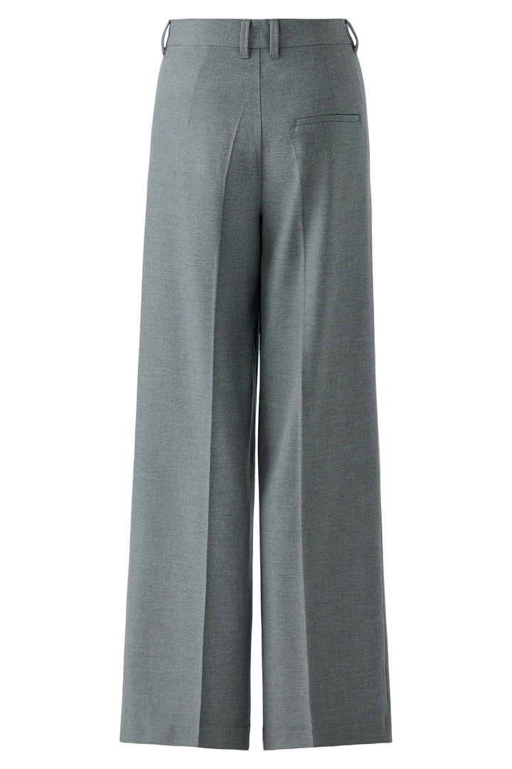 Oui 95949 Grey Pleated Wide Leg Trousers 9517