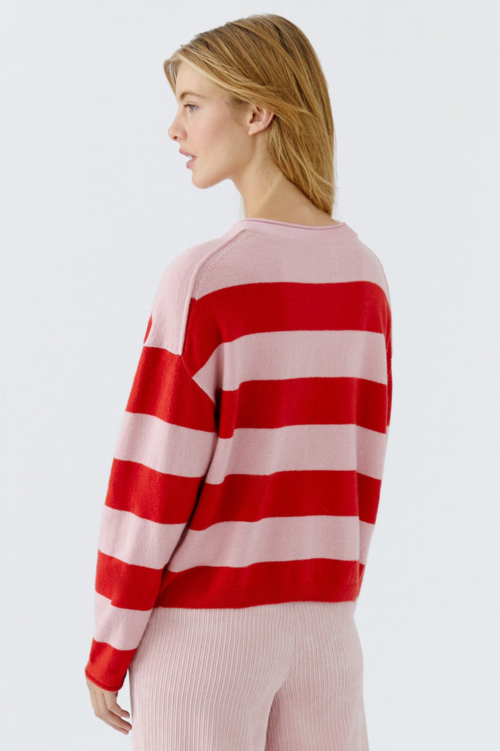 Oui 96110 Pink Rose Stripe Jumper 0333