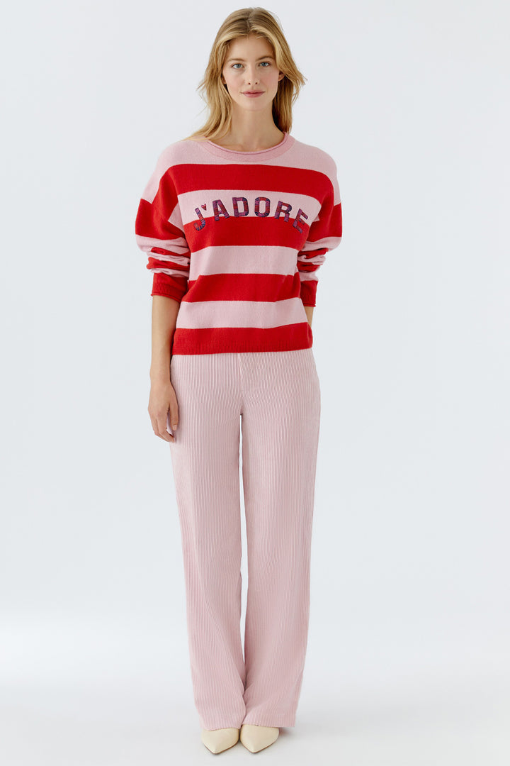 Oui 96110 Pink Rose Stripe Jumper 0333