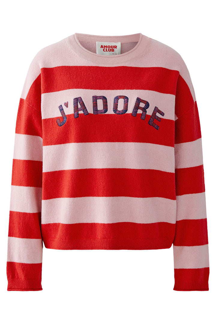 Oui 96110 Pink Rose Stripe Jumper 0333