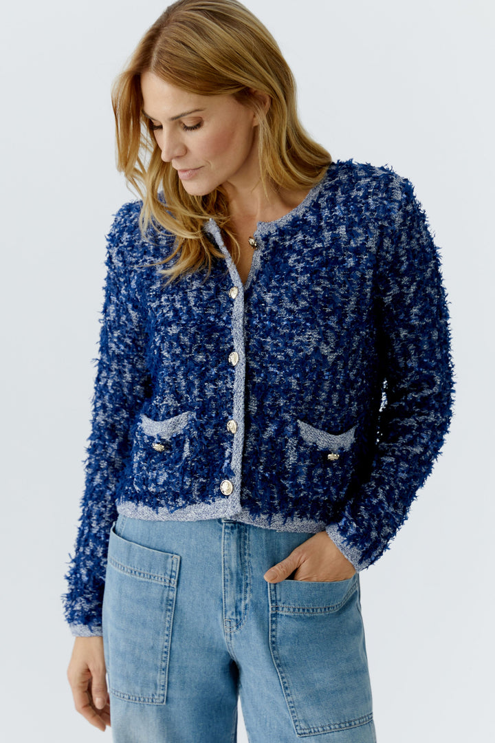 Oui 96354 Blue Boucle Cardigan 0545