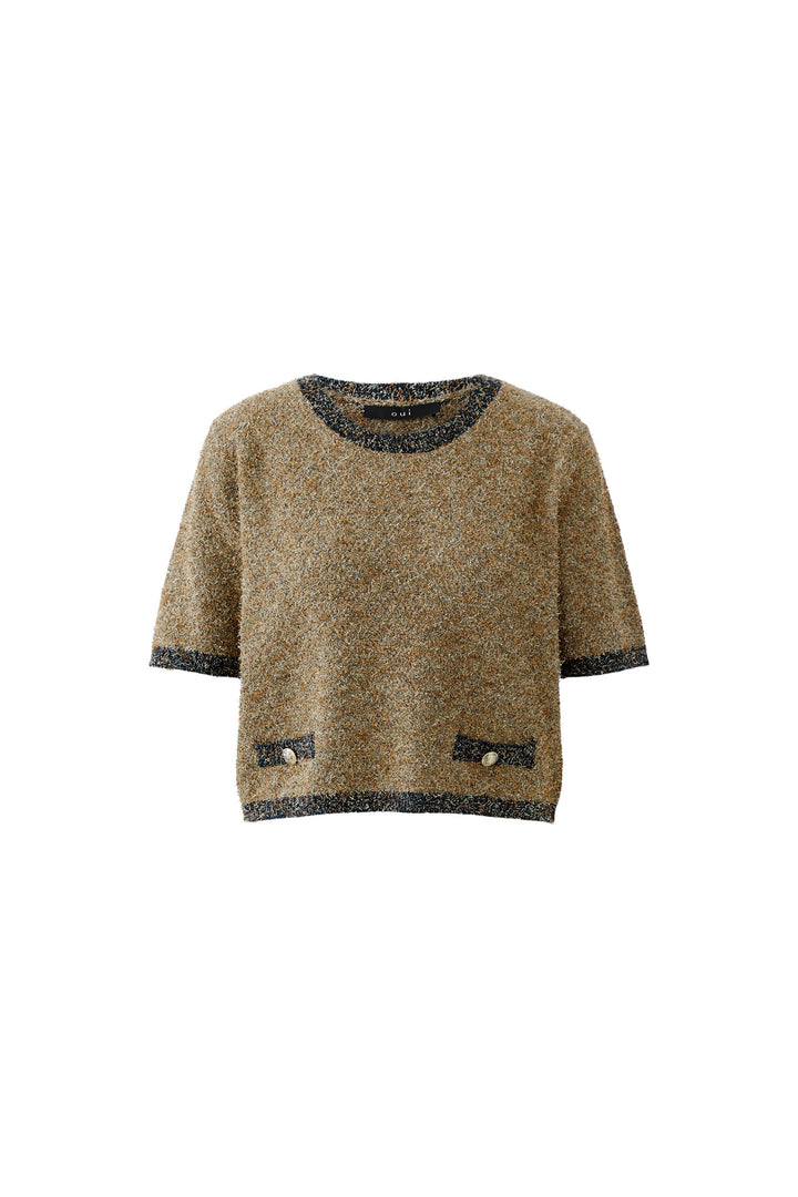 Oui 96492 Camel Blue Short Sleeve Jumper 0755