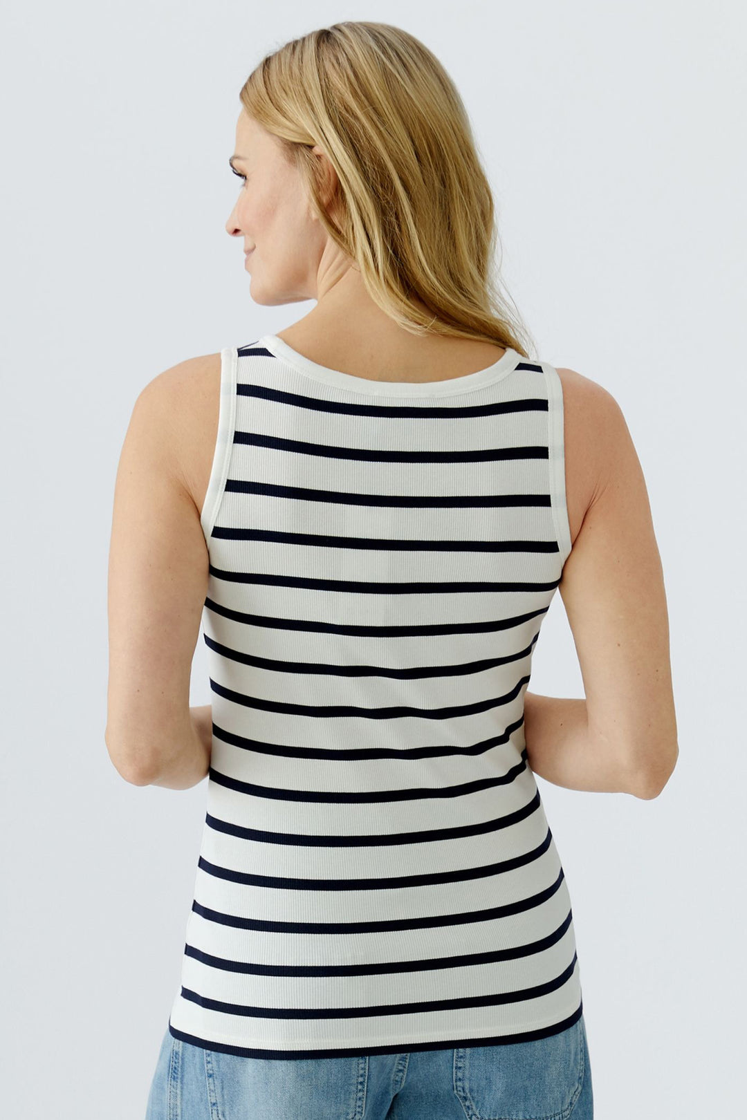 Oui 96534 Navy White Stripe Vest Top