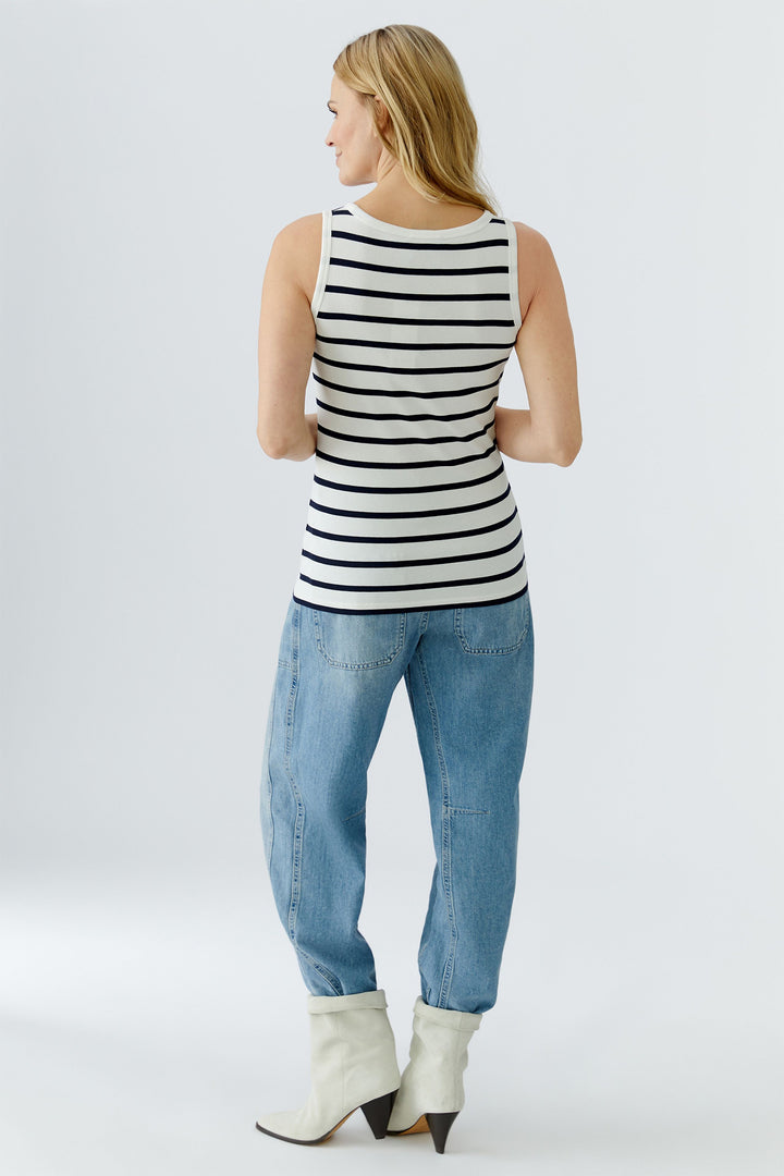 Oui 96534 Navy White Stripe Vest Top