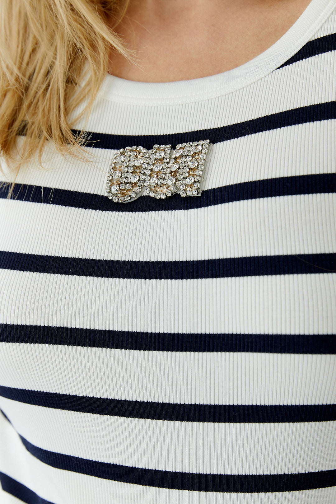 Oui 96534 Navy White Stripe Vest Top