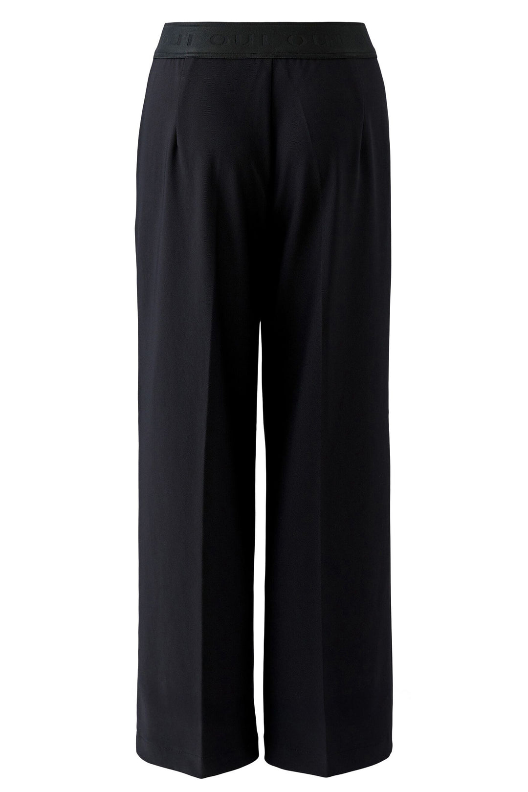 Oui 96565 Black Ankle Length Wide Leg Trousers