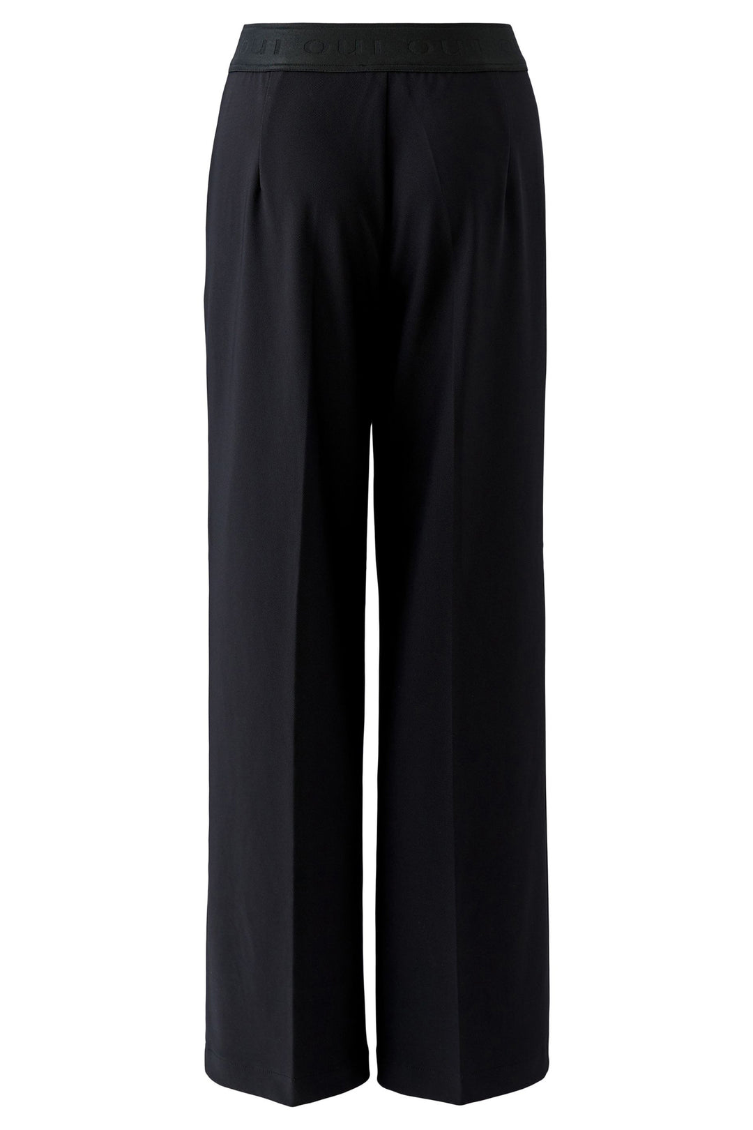 Oui 96566 Black Wide Leg Pull-On Trousers