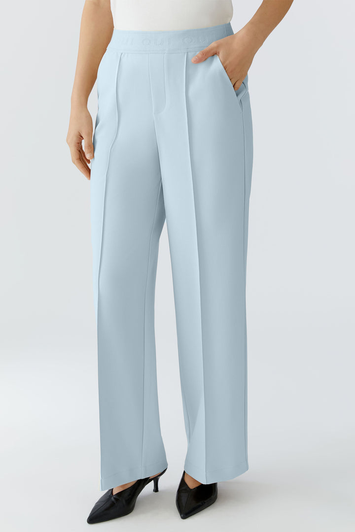Oui 96566 Lacy Celestial Blue Pull on Trousers