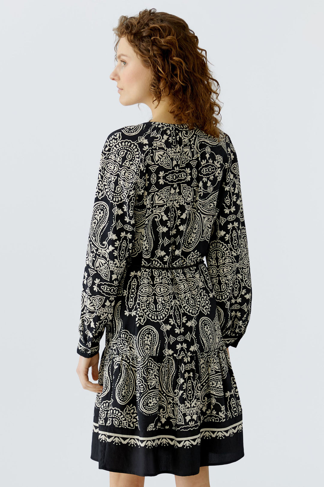 Oui 96630 Black Offwhite Print Shirt Dress 0991
