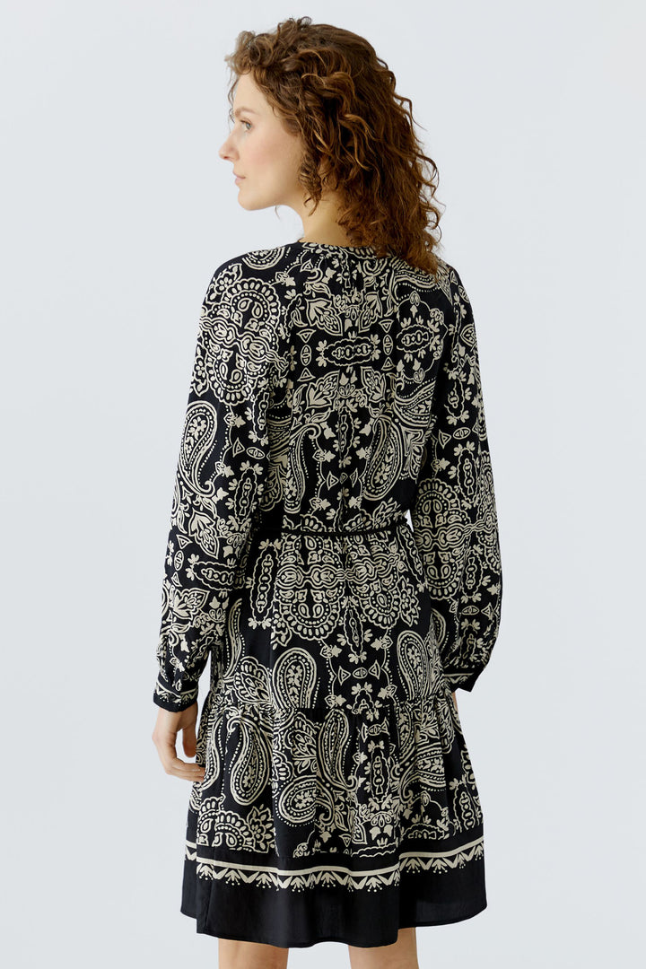 Oui 96630 Black Offwhite Print Shirt Dress 0991