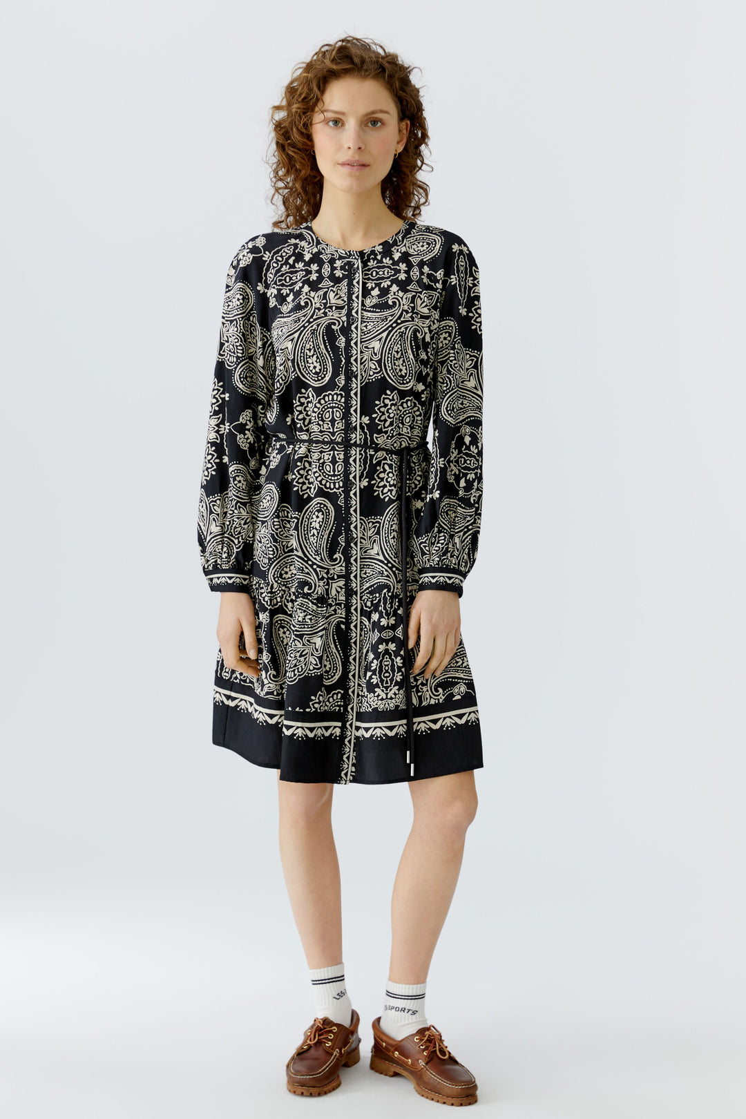 Oui 96630 Black Offwhite Print Shirt Dress 0991