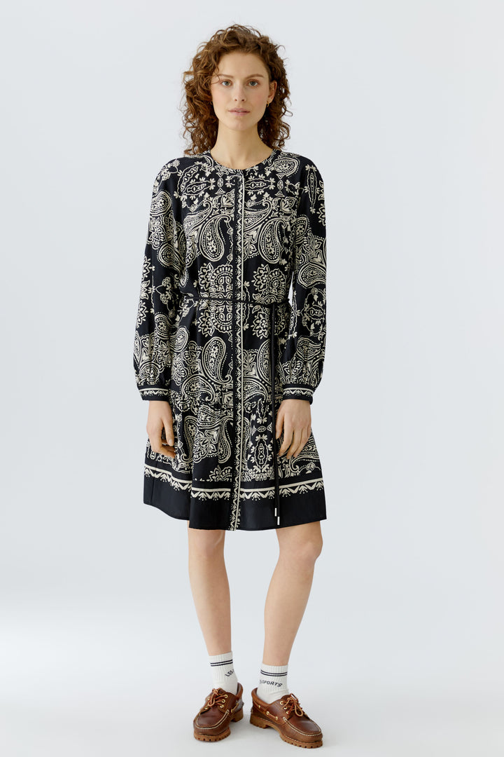 Oui 96630 Black Offwhite Print Shirt Dress 0991