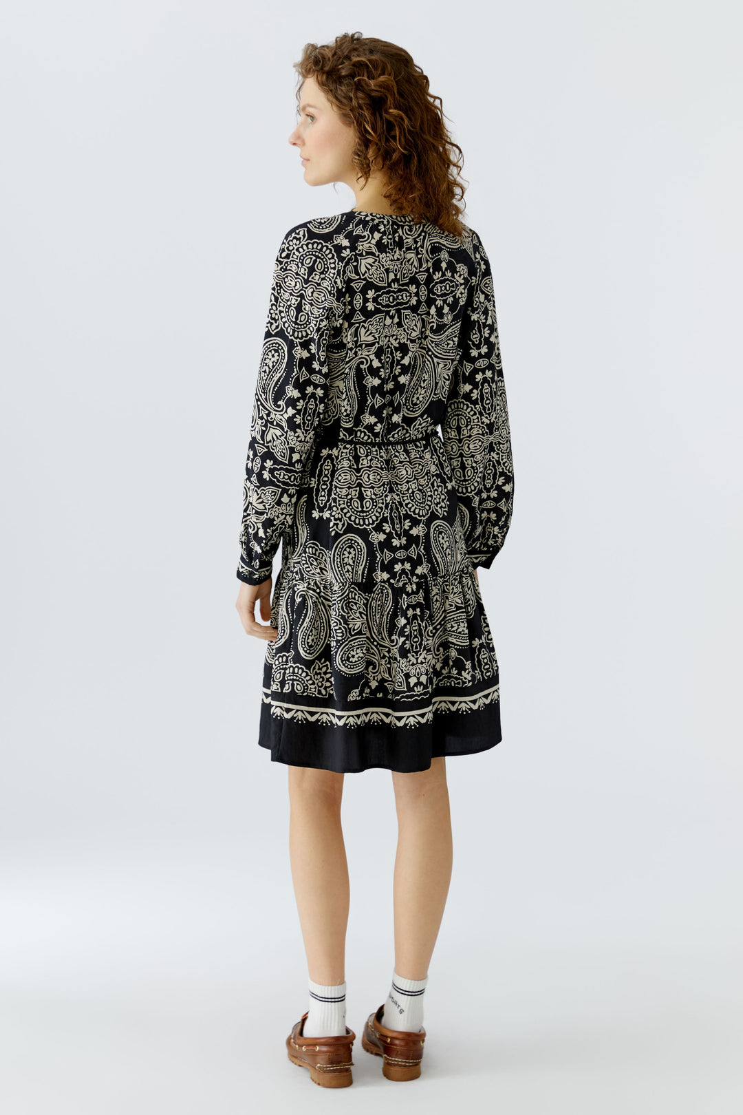 Oui 96630 Black Offwhite Print Shirt Dress 0991