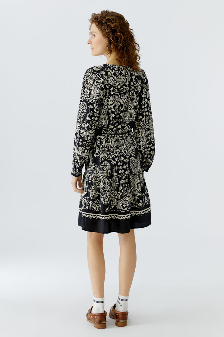 Oui 96630 Black Offwhite Print Shirt Dress 0991