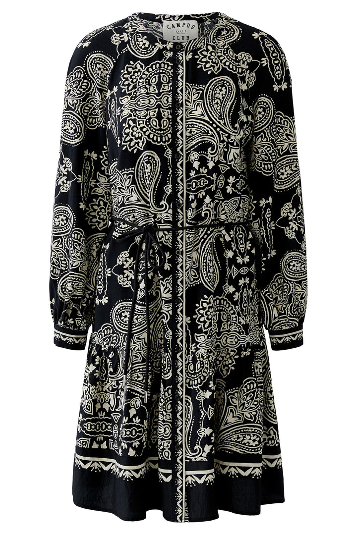 Oui 96630 Black Offwhite Print Shirt Dress 0991