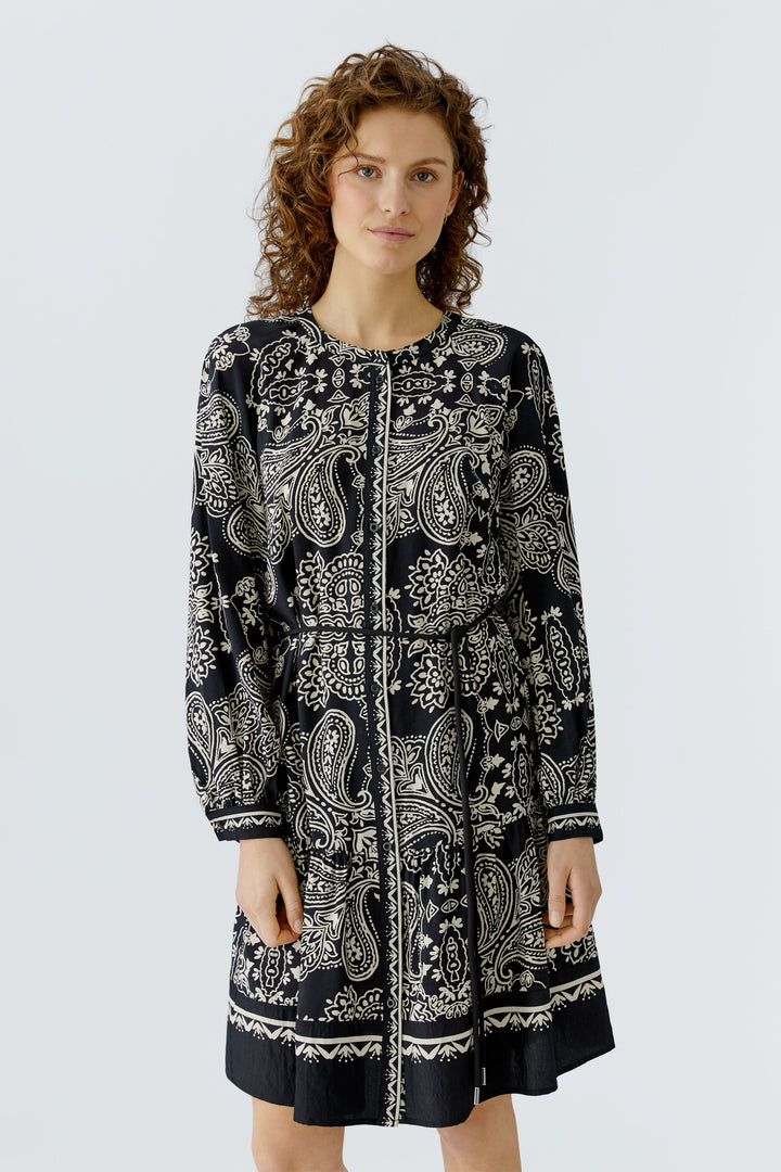 Oui 96630 Black Offwhite Print Shirt Dress 0991