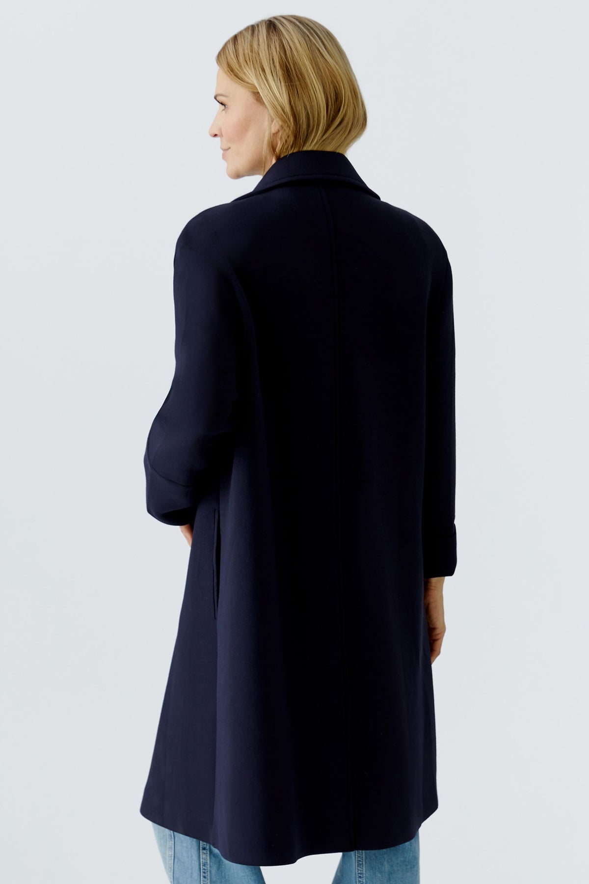 Oui 96642 Dark Navy Blue Overcoat 5742 – Olivia Grace Fashion