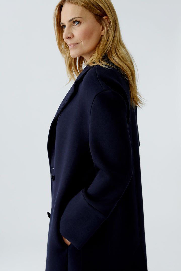 Oui 96642 Dark Navy Blue Overcoat 5742