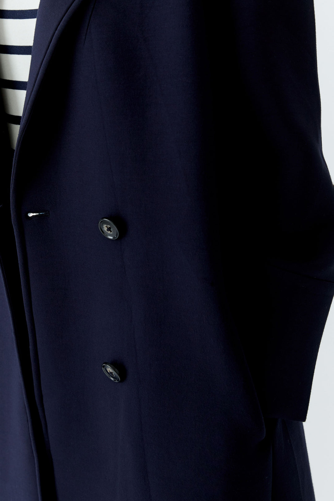 Oui 96642 Dark Navy Blue Overcoat 5742
