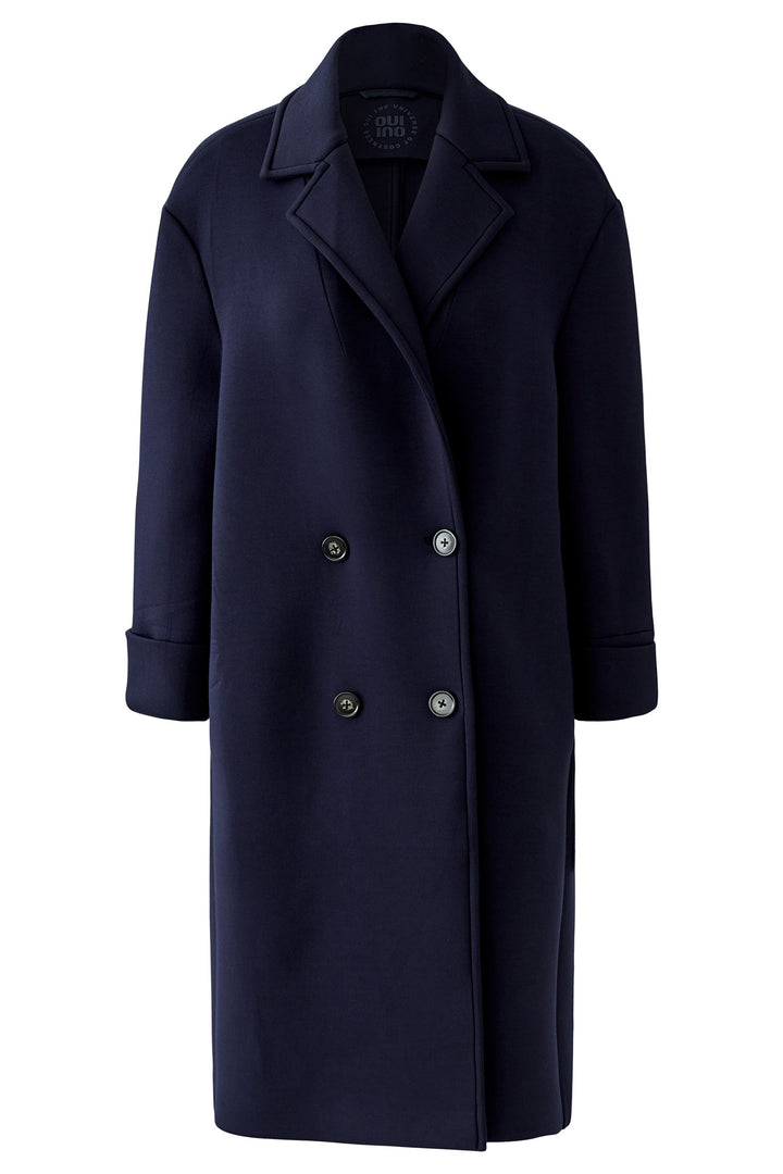 Oui 96642 Dark Navy Blue Overcoat 5742