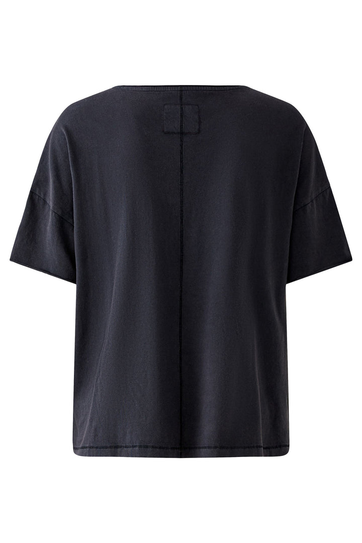 Oui 96685 Washed Out Black Love Petal T-Shirt 9960