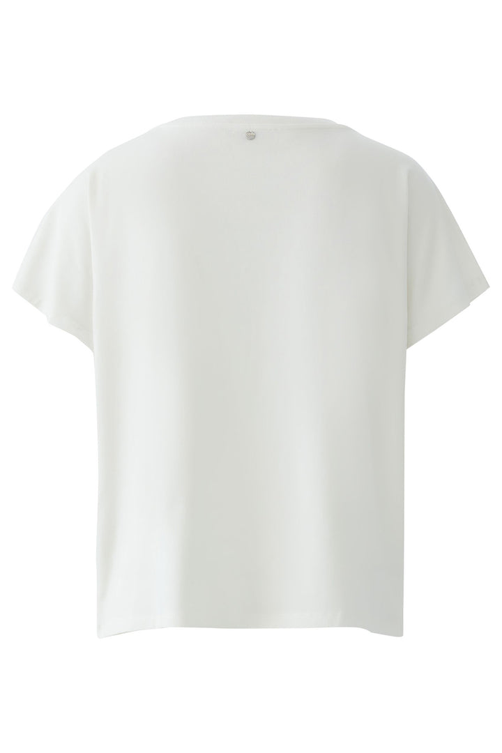 Oui 96686 Cloud Dancer White Sequin Square T-Shirt 1006