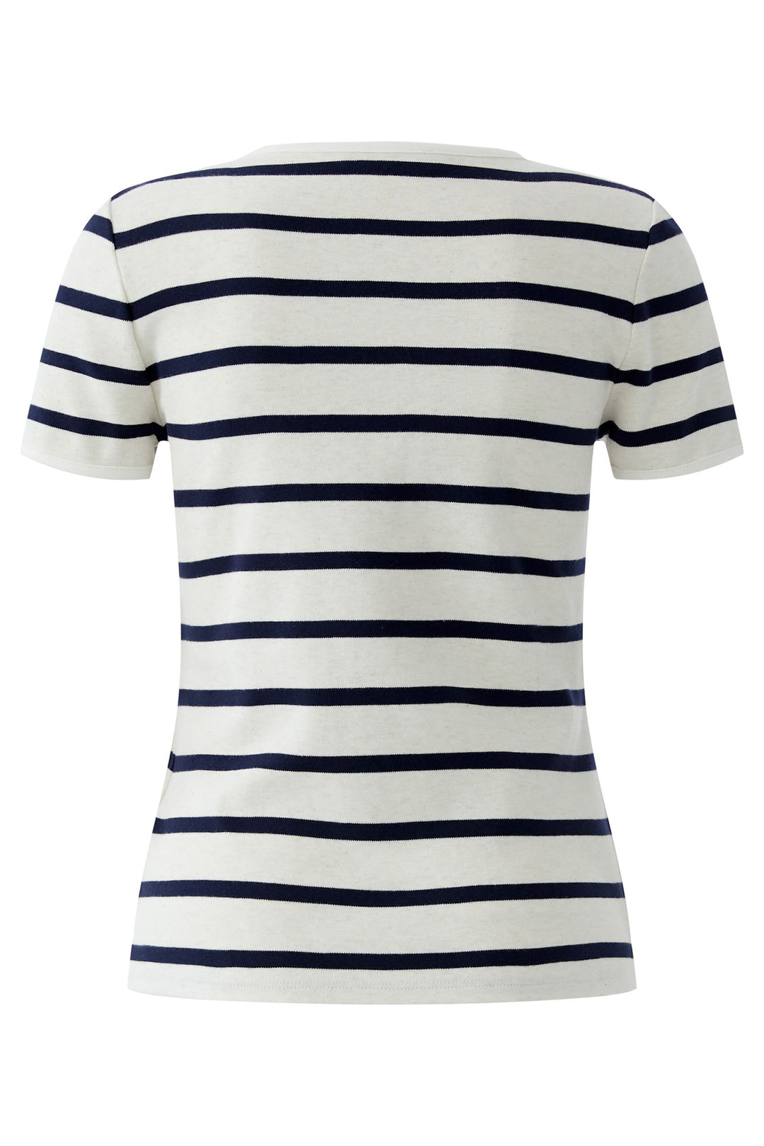 Oui 96692 White Navy Stripe V-Neck T-Shirt 0155