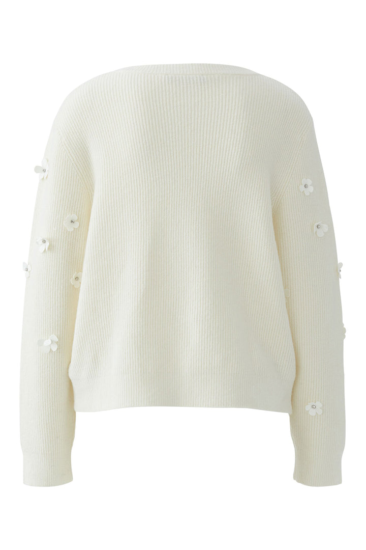 Oui 96701 Gardenia Cream Flower Detail Jumper 1018
