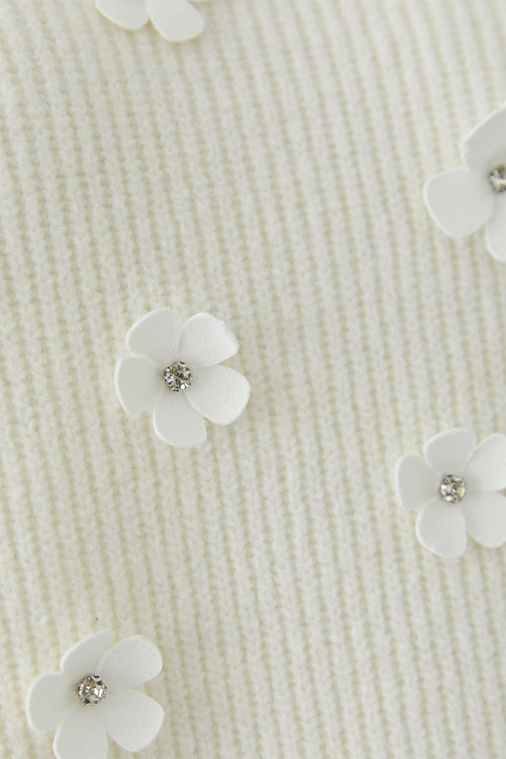 Oui 96701 Gardenia Cream Flower Detail Jumper 1018