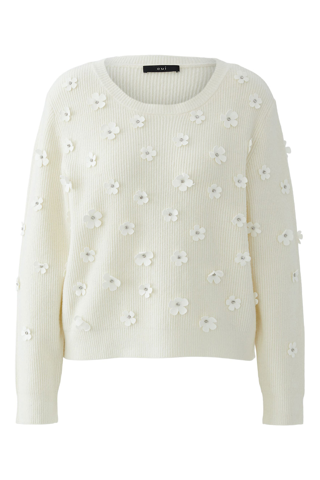 Oui 96701 Gardenia Cream Flower Detail Jumper 1018