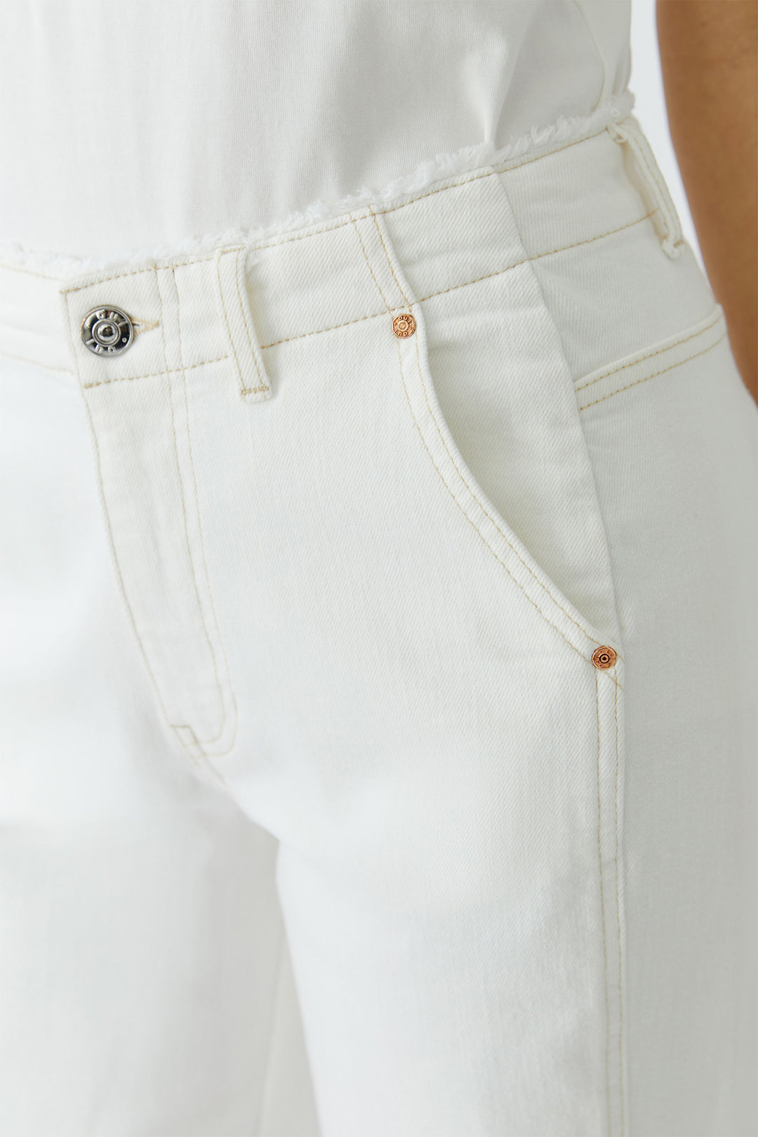 Oui 96820 Cloud Dancer White Relaxed Jeans 1006