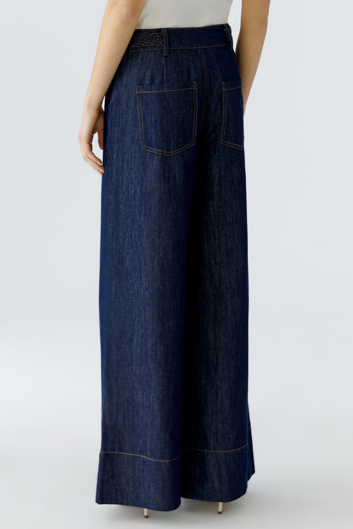 Oui 96821 Dark Blue Raw Denim Wide Leg Jeans 5900
