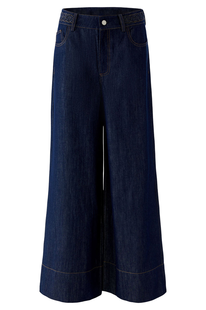 Oui 96821 Dark Blue Raw Denim Wide Leg Jeans 5900