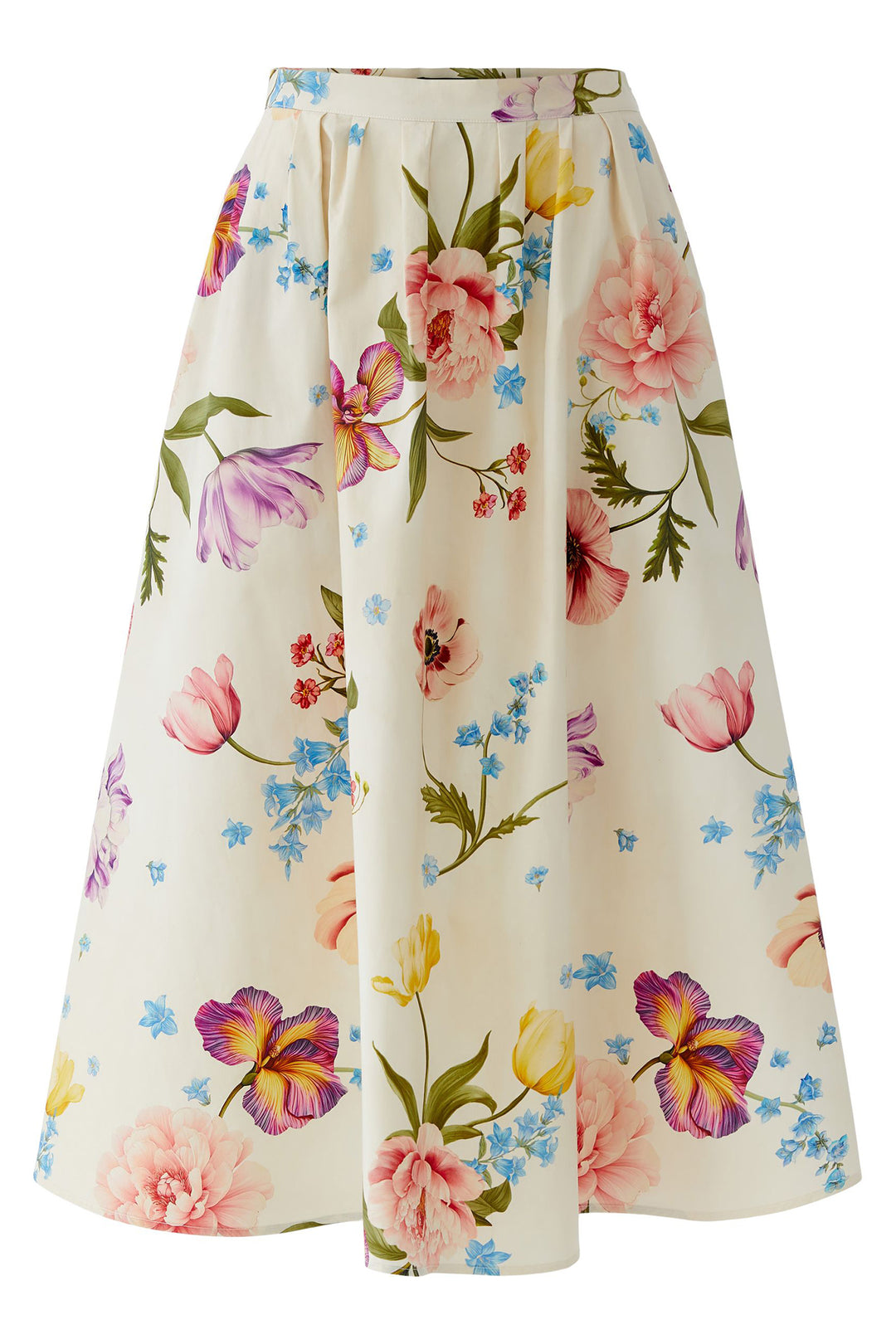 Oui 97098 White Red Floral Print Skirt 0103