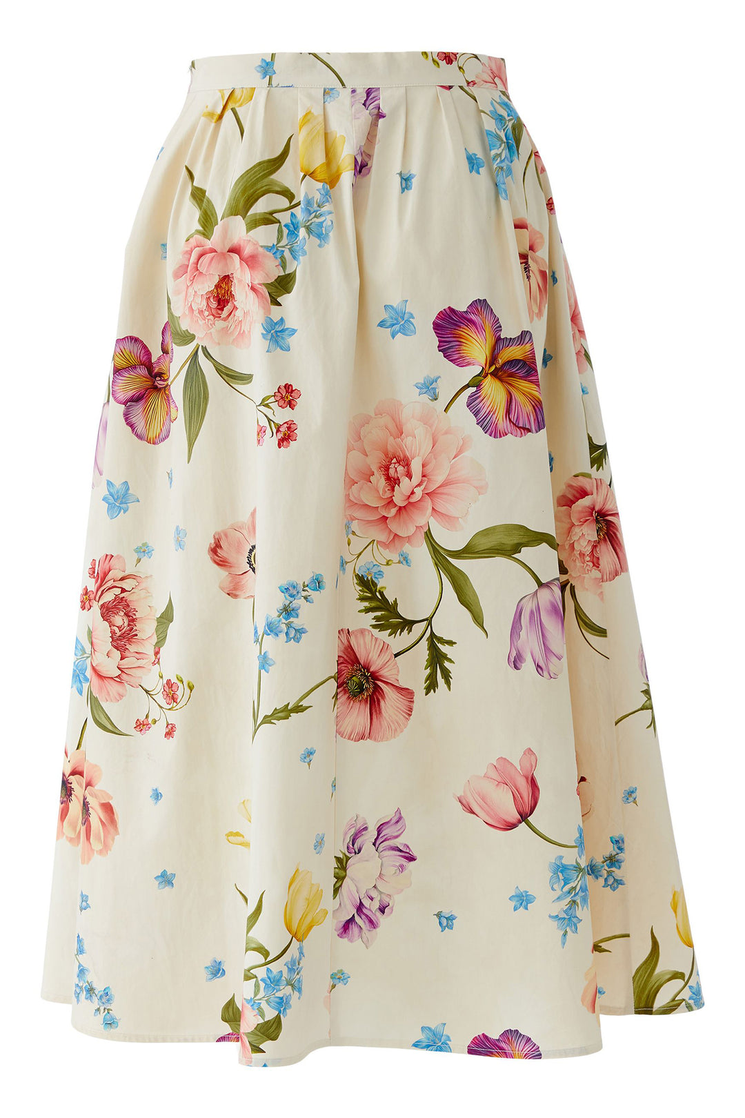Oui 97098 White Red Floral Print Skirt 0103