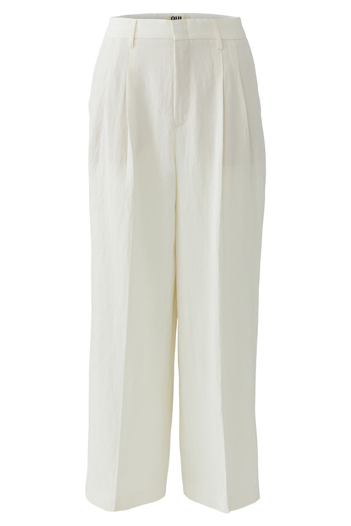 Oui 97149 Offwhite Pleated Trousers