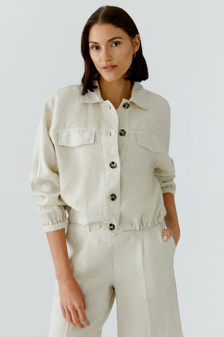 Oui 97164 Biscuit Beige Linen Jacket