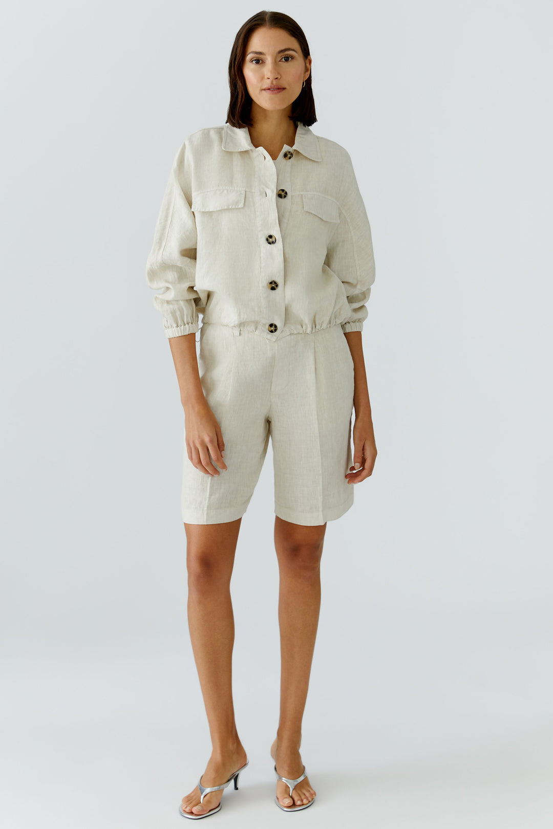 Oui 97164 Biscuit Beige Linen Jacket